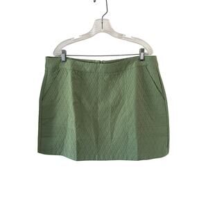 MNG by Mango Green Quilted Mini Skirt Women’s Size 1XL